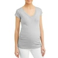 thumbnail image 4 of Oh! Mamma Maternity Women's V-Neck T-Shirt, 2-Pack (Women's & Women's Plus), 4 of 6
