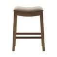 thumbnail image 5 of Madison Park Belfast Bar Stools, Contour Fabric Padded Seat, Nail Head Trim, Modern Kitchen Counter Chair, Solid Hardwood Metal Kickplate Footrest, Dining Room Accent Furniture, Beige, 5 of 7