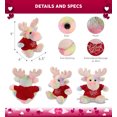 thumbnail image 2 of DolliBu I LOVE YOU Rainbow Moose Plush- Cute Stuffed Animal with Red Shirt For Special Occasions Like Valentine, Anniversary, Romantic Date, Boyfriend, or Girlfriend Gift - 9 inches, 2 of 6