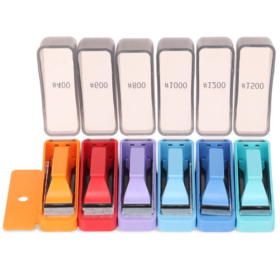 Ikoopy 120 Pcs Sandpaper Set with 6 Sanding Block and 6 Storage Box Self Adhesive Sandpaper 400-1500 Grit Sanding Paper for Polishing
