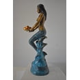 thumbnail image 4 of Nifao Mermaid Holding Two Fish Bronze Statue Color Finish – Home Decor Sculpture, 14"L x 14"W x 43"H, 4 of 11