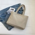 thumbnail image 4 of Bolso Hobo Plumón para Mujer Bolso Ligero Con Múltiples Bolsillos Bolso para Citas Diarias (Beige), 4 of 9