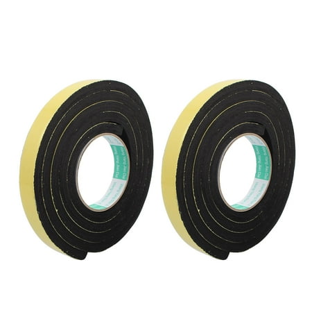 2Pcs 20mm Width 10mm Thickness Single Side Shockproof Sponge Foam Tape 2M Length