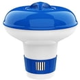thumbnail image 1 of Distributeur de Chlore Flottant de 5 Pouces, s'Adapte aux Comprimés de Chlore de 1 Pouces, Flotteur de Comprimés à Libération Réglable pour Piscine Intérieure et Extérieure SPA, Bleu et Blanc, 1 of 8