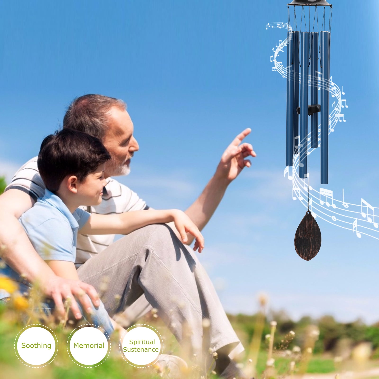 Outdoor Wind Chimes, Musical Wind Chimes, Metal Wind Chimes, Pleasant Sounds, Suitable For Courtyard Garden Lawns, Perfect Gifts, Blue