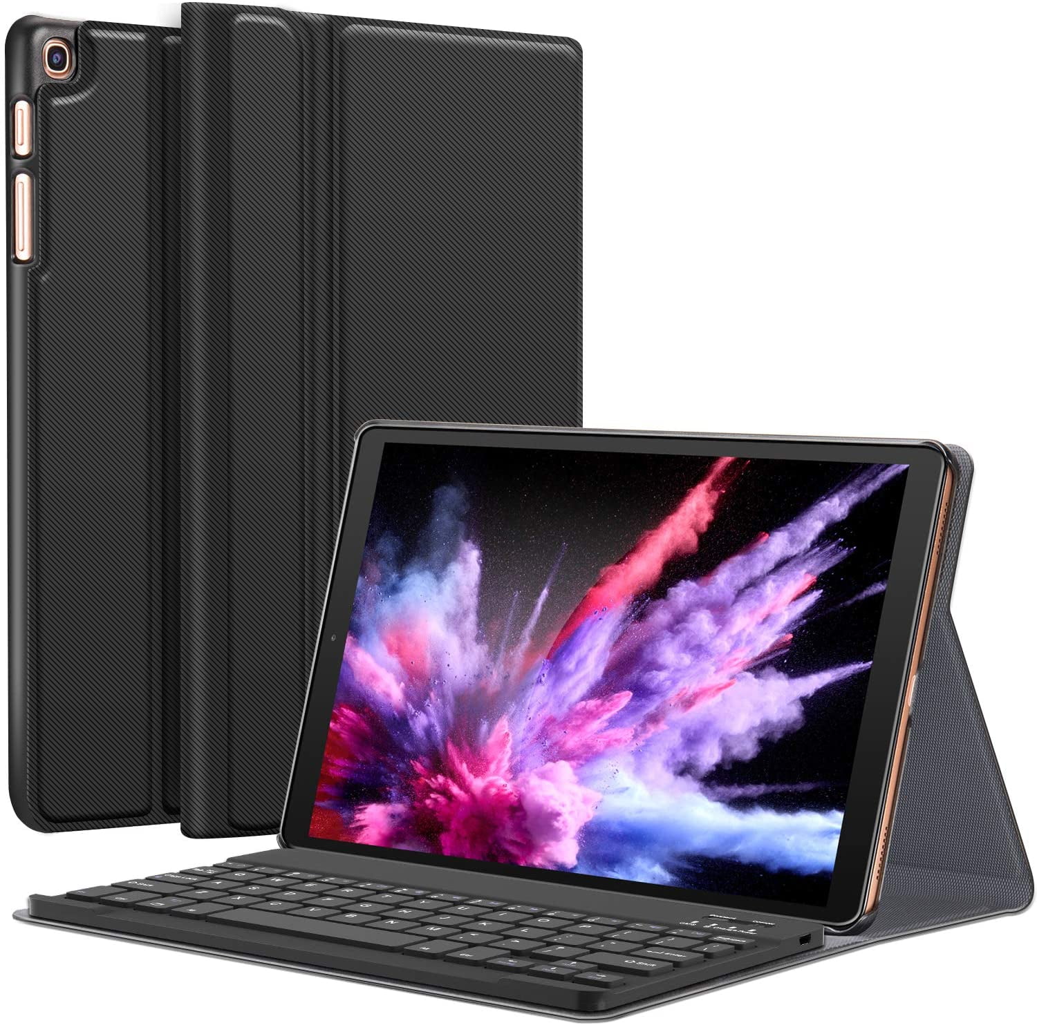 Andriod Tablet-Black CHESONA Galaxy Tab A 10.1 Keyboard Case Compatible Samsung Galaxy Tab A 10.1 inch SM-T580/T585 Ultra Slim PU Leather Stand Flip Detachable Wireless Keyboard Cover No S Pen 