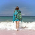 thumbnail image 6 of PHYHOO Turtle Starfish Seashell Microfiber Beach Towel, Beach Wooden Large Oversized Beach Towel Lightweight Quick Dry Soft Absorbent Bath Towel, Sand Free Towel for Swimming Travel Sports 30x60in, 6 of 8