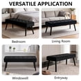 thumbnail image 2 of Pekko Home 44” Entryway Bench, Velvet Upholstered End of Bed Bench with Wooden Legs & Tufted Buttons for Living Room, Hallway, Black, 2 of 8