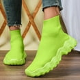 thumbnail image 2 of Womens Mens High Top Fashion Sneakers Slip on Socks Shoes Casual Comfortable Knitted Chunky Walking Shoes, 2 of 5