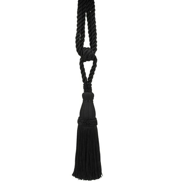 Elegant Black Curtain & Drapery Tassel Tieback8 1/2 Inch Tassel, 30