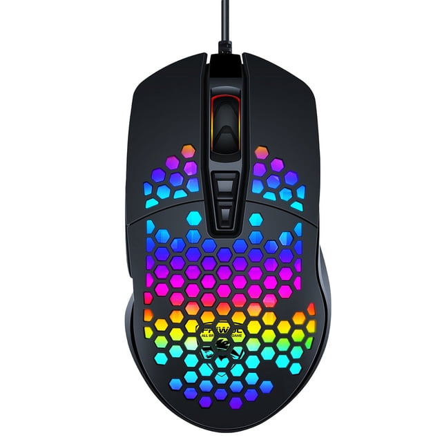 EeaseCA 1 Pc Wired Mouse Glowing Gaming Mouse Hollow-out Controller Computer Accessory