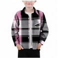 thumbnail image 1 of HAiming Boys Girls Plaid Shirt Coat Lapel Collar Button down Long Sleeve Spring Fall Trendy Jackets with Pocket, 1 of 3