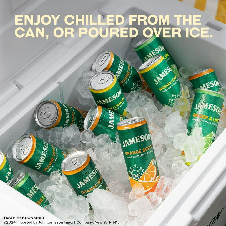 ＪAMESOＮＩ       detail'S     4本セット Jameson Irish Whiskey Ginger and Lime Ready to Drink Cans, 4 Pack