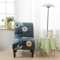 thumbnail image 3 of DYstyle Stretch Floral Print Elastic Spandex Home Decor Chair Cover Slipper Armless Chair Slipcover, 3 of 4