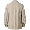 thumbnail image 5 of Men's Casual Solid Color Pullover Long Sleeve Stand Collar Shirt, 5 of 6