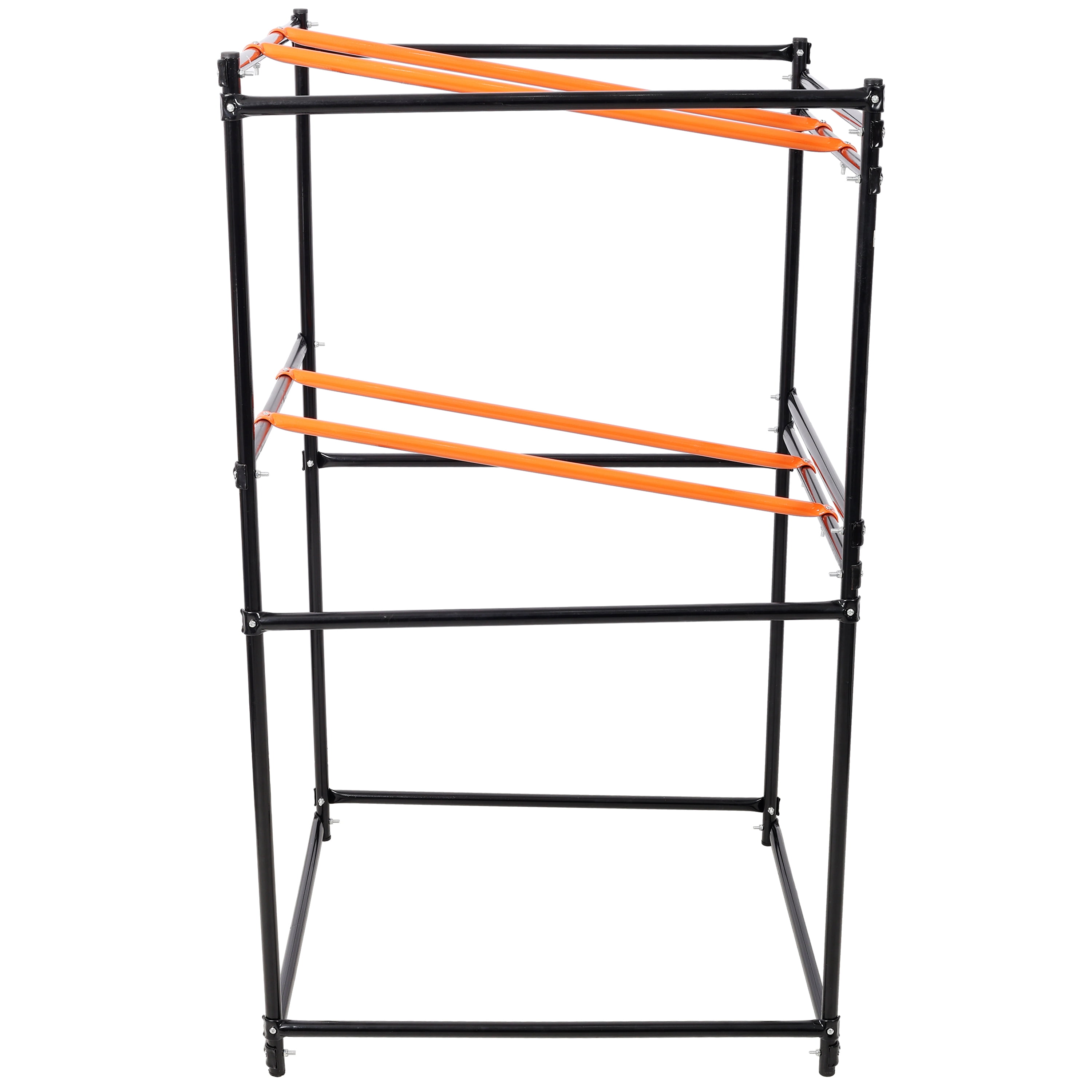 , Lawn Mower Display and Storage Rack 3PCS Lawn Mowers Storage 330LB Load Capacity Black&Orange Color, Black+Orange ,Steel ,