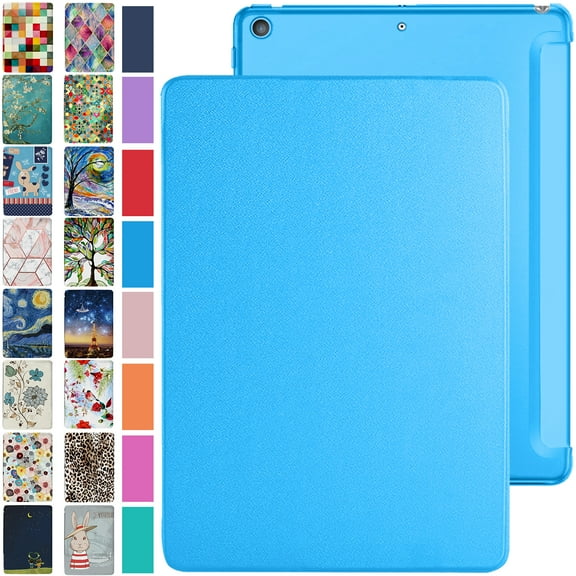 DuraSafe Cases iPad PRO 12.9 Inch 4th 5th 6th [ Pro 12.9 4 5 6 ] MY3K2LL/A MY3J2LL/A MY2H2LL/A MY2J2LL/A TriFold PC Lightweight Smart PU Leather Protective Hard Back Cover - Blue