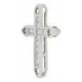 thumbnail image 2 of 14K Gold White Rhodium, Small Cross Pendant Religious Charm Created CZ Crystals Slider 16mm, 2 of 6