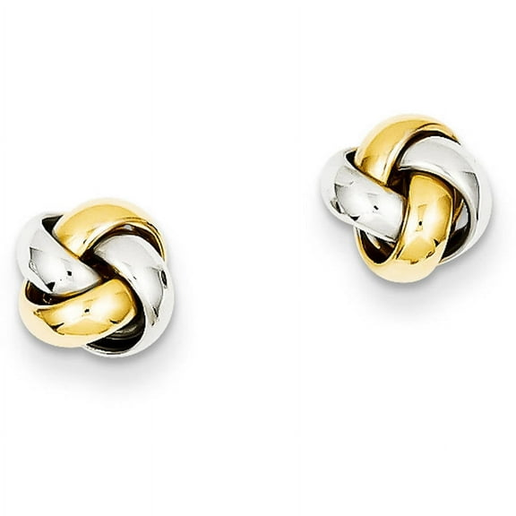 Primal Gold 14 Karat Two-tone Knot Post Earrings