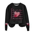 thumbnail image 4 of VISALY Pullover Crewneck Sweatshirt Graphic Sweatshirts Oversized Hoodies Striped Plus Size Sweatshirts Long Sleeve Sweaters Pullover Printed Sweaters Trendy Tunic Sweater Basic Sweatshirts Black L, 4 of 4