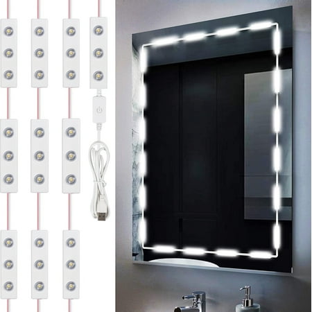 

Bathroom Lights over Mirror Hollywood Style Vanity Make Up Light 5ft Ultra Bright White LED Dimmable Touch Control Lights Strip for Makeup Vanity Table & Bathroom Mirror( Mirror Not Included)