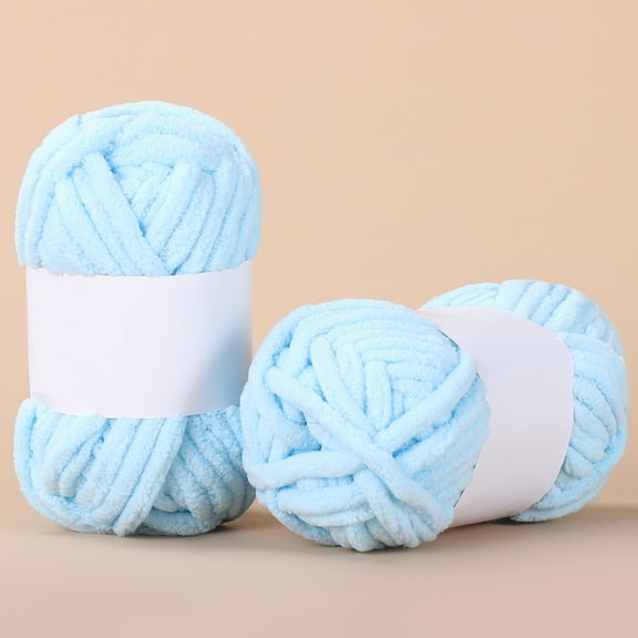 Xiao Hua light blue plush velvet yarn, 50g single twist - soft chenille yarn, wool yarn and scarf velvet yarn, is an ideal choice for comfortable handmade crafts and accessories