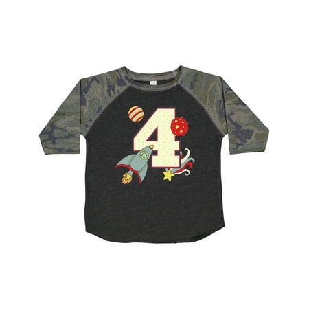 

Inktastic 4th Birthday Outer Space Theme Gift Toddler Boy or Toddler Girl T-Shirt