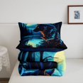 thumbnail image 5 of Manfei Woodland Wolf Twin Comforter Sets,Blue Sky Bedding Set,Navy Blue Reversible,2 Pieces,1 Comforter and 1 Pillowcase, 5 of 7