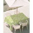 thumbnail image 3 of 52x70 Inch Outdoor Tablecloth with Umbrella Hole Zipper Rectangle Green Flower Rectangular Tablecloths Outside Waterproof Daisy Floral Silhouette Nature Patterns Patio Table Cover for Picnic Party, 3 of 8