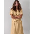 thumbnail image 6 of Summer Skirt Set Women 2 Piece Outfits Short Sleeve Top Elastic Waist Maxi Dress Sets with Pockets Khaki XL, 6 of 8