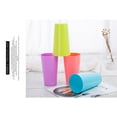 thumbnail image 5 of RUseeN Premium 16.9 oz Large Cups, Multicolor Plastic Tumblers BPA Free Set of 4 Multicolor - Unbreakable, Dishwasher Safe Large Drinking Glasses, 5 of 6