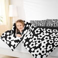 thumbnail image 4 of Homewish Dreamy Floral 7pcs Queen Bedding,White Black Flowers Bedding Comforter Set Queen,Black Reversible, 4 of 8