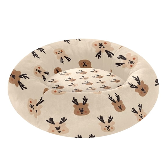 Pet Bed Pet Mat Cozy Removable & Washable Comfort For Cats And Dogs Reindeer Beige Background