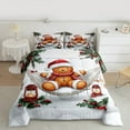 thumbnail image 2 of Feelyou Kawaii Gingerbread Man Queen Comforter Set, Christmas Flower Leaf Bedding Sets, Teens Boys Girls Kids Reversible Bedding Comforter Set, Lightweight Room Decor, 3-Piece, 2 of 8