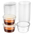 thumbnail image 1 of 100 Pcs Condiment Cups 2 Oz Dressing Container Portion Cups Plastic Sauce Cups Condiment Containers With Lids, 1 of 8