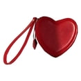 thumbnail image 2 of Bonito bolso de mano pequeño en forma de corazón con correa de mano, cartera roja de piel sintética, bolso de mano para cena, novia, boda, Colco Monedero en forma de corazón, 2 of 8