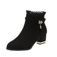 thumbnail image 2 of jsaierl Ankle Boots for Women with Heel,Fall Winter Pointed Toe Dress Booties,Comfy Short Boots Side Zipper Up Stacked Chunky Block Heels Shoes, 2 of 9