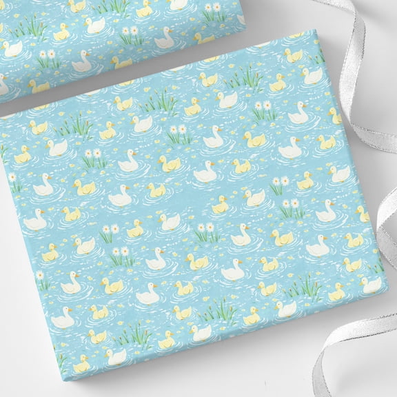 Personalization Mall Baby Ducks Wrapping Paper Roll - 6ft Roll