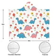 thumbnail image 3 of Wearable Blanket,White Cartoon Dinosaurs Flowers Pattern Hooded Wearable Flannel Blanket for Adults & Teens,Winter Poncho Shawl Wrap Cape Cozy Anti-Pill,50"x60", 3 of 5
