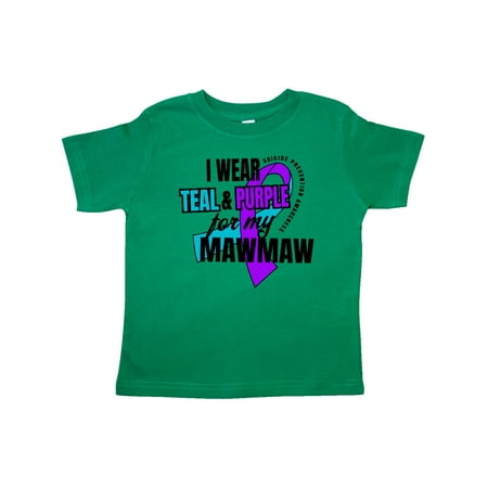 

Inktastic Suicide Prevention I Wear Teal and Purple for My Mawmaw Gift Toddler Boy or Toddler Girl T-Shirt