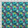 thumbnail image 3 of oneOone Cotton Jersey Teal Green Fabric Leaves Dress Material Fabric Print Fabric By The Yard 58 Inch Wide, 3 of 4