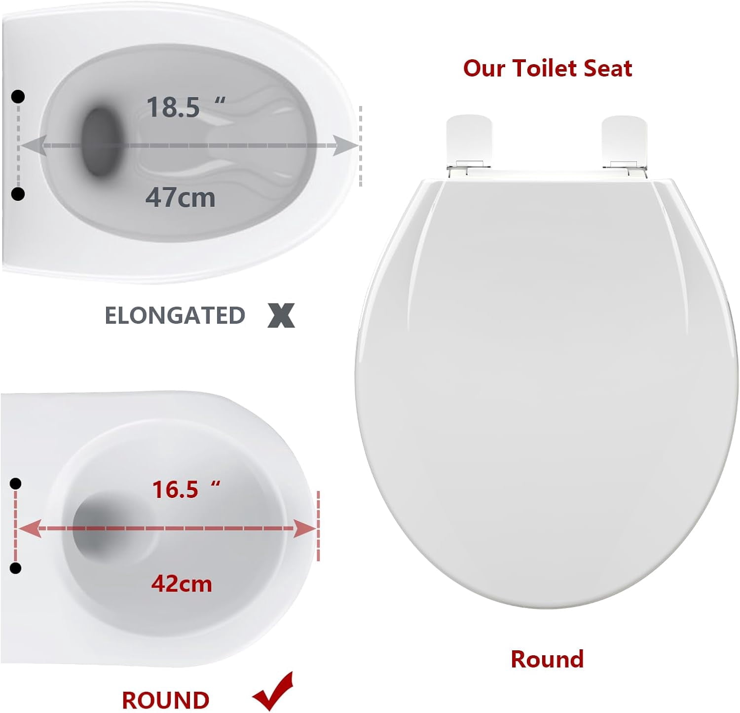 Toilet Seat Round,Toilet Seat with Toddler Seat Built in, Potty Training Toilet Seat Round Fits Both Adult and Child, with Soft Close, Easy Install and Clean - Fits Most Round Toilets, Blue