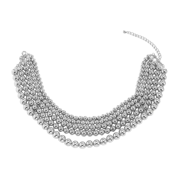 Colr de Cadena Vintage, Ggantil Redonda Exagerada de 5 Capas pa Mujer, Bisutería pa Baile de Graduación, Accesorios pa Disfraces - Pta Sunnimix Collar de perlas