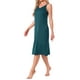 thumbnail image 4 of INSPIRE CHIC Vestido de dormir para mujeres de satén sin mangas con doble tirante espagueti, espalda cruzada sexy, escote en V, midi, bata de noche XS azul, 4 of 6