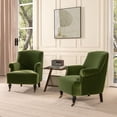 thumbnail image 6 of Eloise 30" Pleated Sock Arm Accent Armchair Olive Green Performance Velvet, 6 of 8