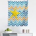 thumbnail image 1 of Marine Tapestry, Modern Nautical Themed Abstract Graphic of Starfish on Blue and Orange Chevrons, Fabric Wall Hanging Decor for Bedroom Living Room Dorm, 5 Sizes, Multicolor, by Ambesonne, 1 of 1