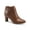 Brown, variant on Womens Brown Padded Buckle Accent Ulyssa Pointed Toe Stiletto Zip-Up Dress Booties 7.5 M