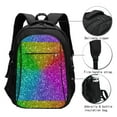 thumbnail image 3 of Balery Colorful Glitter Mochila con carga USB para hombre y mujer - Mochila impermeable y antirrobo para portátil con puerto USB para viajes, trabajo, estudios y universidad, 3 of 7