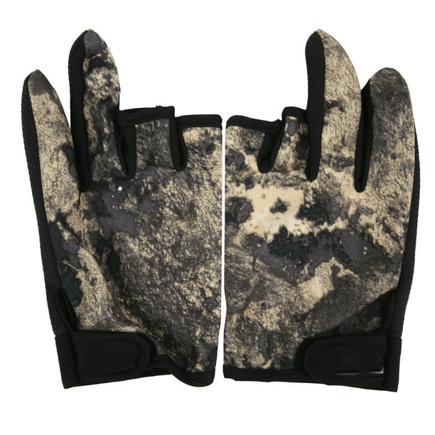 Fishing Gloves,1 Pair 3Finger AntiSlip Camouflage Fishing Gloves Finger  Anti Slip Gloves Next-Gen Design 
