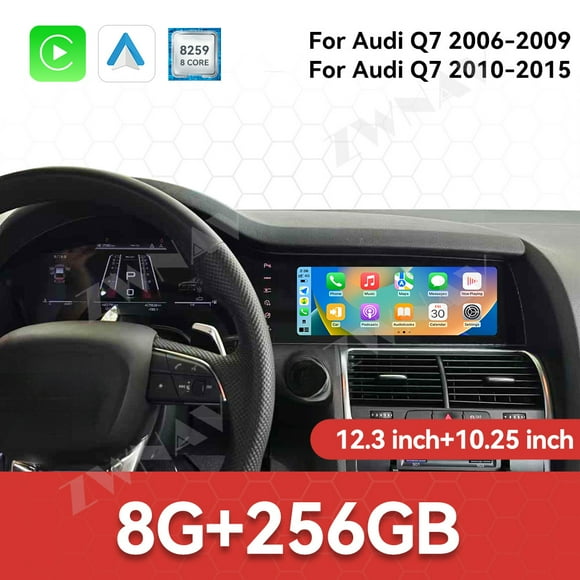 Dual Screen Car Radio For Audi Q7 2006-2015 Stereo Digital Cluster Carplay Unit